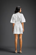 Load image into Gallery viewer, White Floral Shoulder Shift Dress