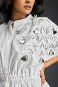 Load image into Gallery viewer, White Floral Shoulder Shift Dress