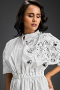 Load image into Gallery viewer, White Floral Shoulder Shift Dress