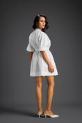 Load image into Gallery viewer, White Floral Shoulder Shift Dress