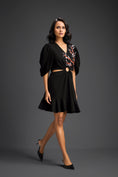 Load image into Gallery viewer, Black V-Neck Cut-Out Embroidered Dress