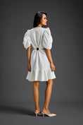 Load image into Gallery viewer, White V-Neck Cut-Out Embroidered Dress