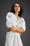 Load image into Gallery viewer, White V-Neck Cut-Out Embroidered Dress