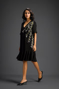 Load image into Gallery viewer, Black Short Sleeves Cut-Out Embroidered Dress
