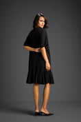 Load image into Gallery viewer, Black Short Sleeves Cut-Out Embroidered Dress