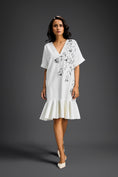 Load image into Gallery viewer, White Short Sleeves Cut-Out Embroidered Dress