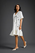 Load image into Gallery viewer, White Short Sleeves Cut-Out Embroidered Dress