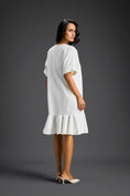 Load image into Gallery viewer, White Short Sleeves Cut-Out Embroidered Dress