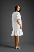 Load image into Gallery viewer, White Short Sleeves Cut-Out Embroidered Dress