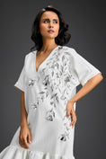 Load image into Gallery viewer, White Short Sleeves Cut-Out Embroidered Dress