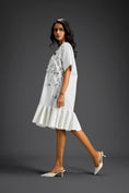 Load image into Gallery viewer, White Short Sleeves Cut-Out Embroidered Dress