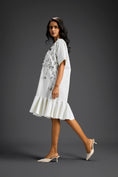 Load image into Gallery viewer, White Short Sleeves Cut-Out Embroidered Dress