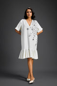 Load image into Gallery viewer, White Short Sleeves Cut-Out Embroidered Dress