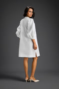 Load image into Gallery viewer, White Metallic Floral Embroidered Dress