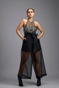 Load image into Gallery viewer, Handwoven Metallic Mesh Halter Top