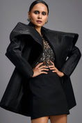 Load image into Gallery viewer, Black Sculpted Lapel Jacket