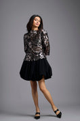 Load image into Gallery viewer, Gunmetal Metallic Laser-Cut Bubble Dress