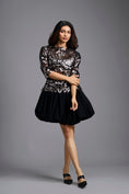 Load image into Gallery viewer, Gunmetal Metallic Laser-Cut Bubble Dress