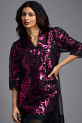 Load image into Gallery viewer, Fuchsia Metallic Sheer-Layered Dress