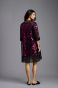 Load image into Gallery viewer, Fuchsia Metallic Sheer-Layered Dress