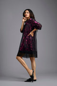 Load image into Gallery viewer, Fuchsia Metallic Sheer-Layered Dress