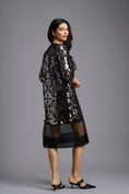 Load image into Gallery viewer, Gunmetal Appliqué Cutwork Dress