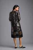 Load image into Gallery viewer, Gunmetal Appliqué Cutwork Dress