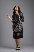 Load image into Gallery viewer, Gunmetal Appliqué Cutwork Dress