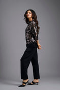 Load image into Gallery viewer, Gunmetal Cutwork Top & Trouser Set