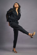 Load image into Gallery viewer, Black Crop Jacket Co-ord Set