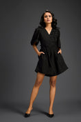 Load image into Gallery viewer, Black 3D Floral Embellished Playsuit