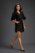 Load image into Gallery viewer, Black 3D Floral Embellished Playsuit