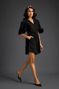 Load image into Gallery viewer, Black 3D Floral Embellished Playsuit
