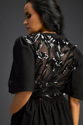 Load image into Gallery viewer, Black 3D Floral Embellished Playsuit