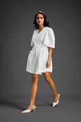 Load image into Gallery viewer, White 3D Floral Embellished Playsuit