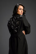 Load image into Gallery viewer, Black Puffed Sleeve Shirt Dress with Sheer Back