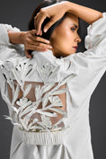 Load image into Gallery viewer, White Puffed Sleeve Shirt Dress with Sheer Back