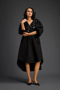Load image into Gallery viewer, Black Embellished Puff Sleeve High-Low Dress