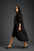 Load image into Gallery viewer, Black Embellished Puff Sleeve High-Low Dress