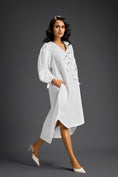 Load image into Gallery viewer, White Embellished Puff Sleeve High-Low Dress