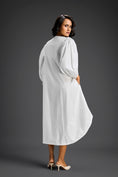 Load image into Gallery viewer, White Embellished Puff Sleeve High-Low Dress