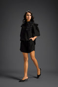 Load image into Gallery viewer, Black 3D Floral & Glossy Leaf Embellished Co-ord Set