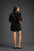 Load image into Gallery viewer, Black 3D Floral & Glossy Leaf Embellished Co-ord Set