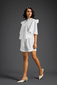 Load image into Gallery viewer, White 3D Floral & Glossy Leaf Embellished Co-ord Set
