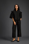 Load image into Gallery viewer, Black Embellished Sheer Back Shirt & Pants Set