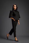 Load image into Gallery viewer, Black Embellished Sheer Back Shirt & Pants Set