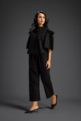 Load image into Gallery viewer, Black Embellished Sheer Back Shirt & Pants Set