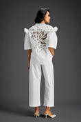 Load image into Gallery viewer, White Embellished Sheer Back Shirt & Pants Set