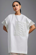 Load image into Gallery viewer, White Oversized Dress with Sheer Hem Detail