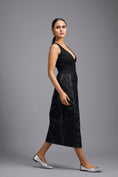 Load image into Gallery viewer, Sheer Geometric Panelled Midi Skirt with Appliqué Bodysuit